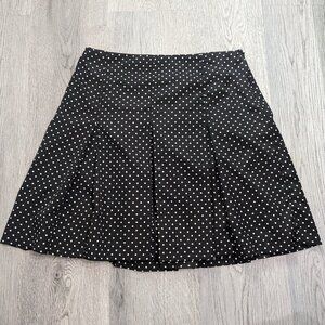 Vintage Jacob Polka Dot Black High Waist Pleated skirt Size Small Goth Coquette